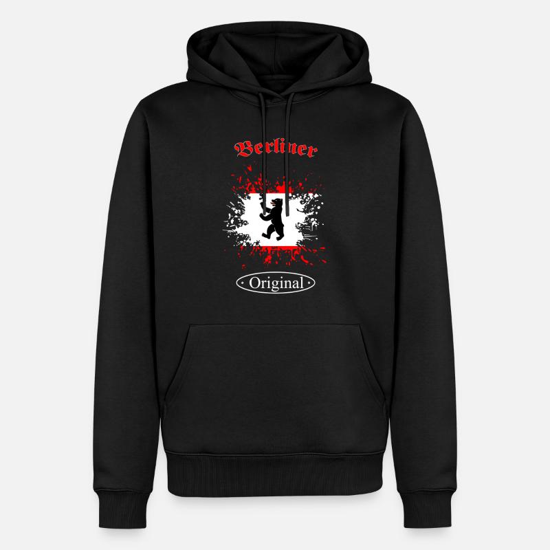 Berlin - Männer Premium Bio Hoodie - Schwarz