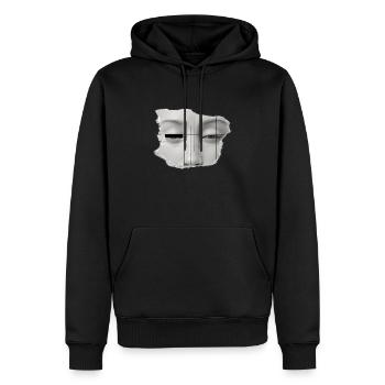 Heavy Kunstvoll skizziert Minimalistisch und doch - Männer Premium Bio Hoodie - Schwarz - Vorne - Nico (187cm)