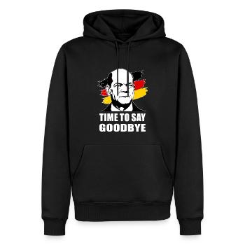 Time to say Goodbye - Männer Premium Bio Hoodie - Schwarz - Vorne - Nico (187cm)