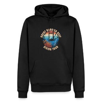 Plongée Grande Barrière de Corail 2025 - Sweat à capuche Premium bio Homme - noir - Devant - Nico (187cm)