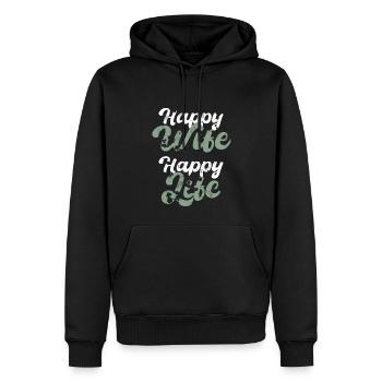 Happy Wife Happy Life Geschenk - Männer Premium Bio Hoodie - Schwarz - Vorne - Nico (187cm)