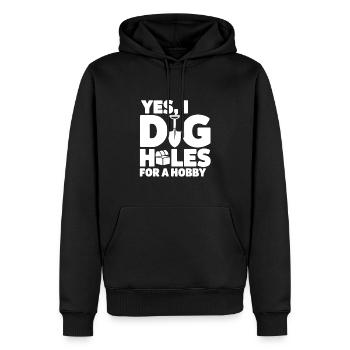 Metal Detector Holes Digging Hobby Treasure Hunter - Men’s Premium Organic Hoodie - black - Front - Nico (187cm)