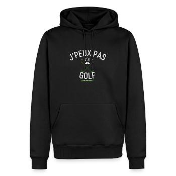 J'Peux Pas J'Ai Golf Avec papa - Sweat à capuche Premium bio Homme - noir - Devant - Nico (187cm)