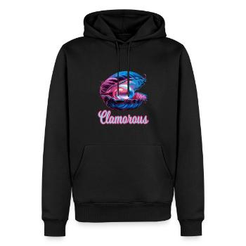 Clamorouse Muschel mit einer Perle Design - Männer Premium Bio Hoodie - Schwarz - Vorne - Nico (187cm)