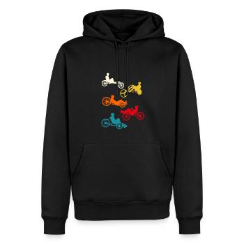 Liegerad Fahrrad - Männer Premium Bio Hoodie - Schwarz - Vorne - Nico (187cm)