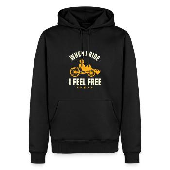 Liegerad Spruch Geschenk - Männer Premium Bio Hoodie - Schwarz - Vorne - Nico (187cm)