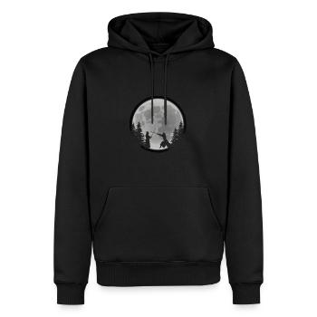 Kendo Bei Nacht - Männer Premium Bio Hoodie - Schwarz - Vorne - Nico (187cm)