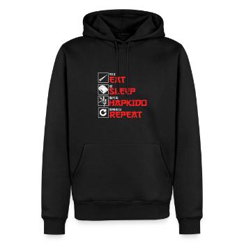 Évolution de Hapkido - Sweat à capuche Premium bio Homme - noir - Devant - Nico (187cm)