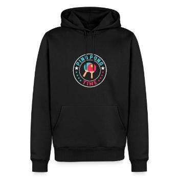 Temps de ping-pong - Sweat à capuche Premium bio Homme - noir - Devant - Nico (187cm)