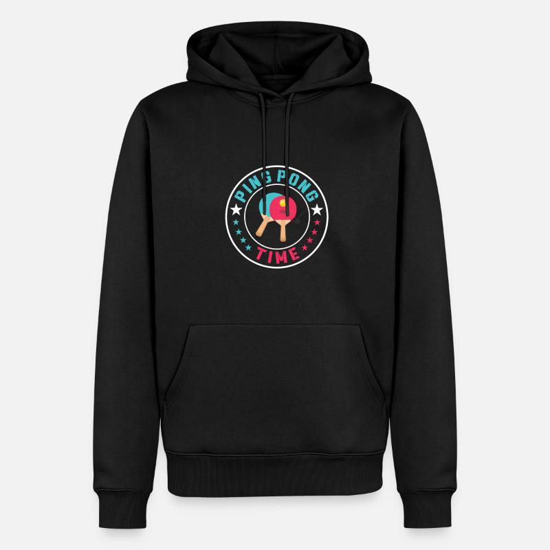 Ping Pong Zeit - Männer Premium Bio Hoodie - Schwarz