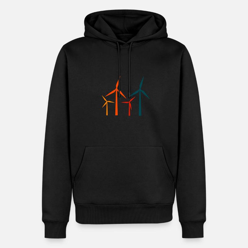 Énergie éolienne - Sweat à capuche Premium bio Homme - noir
