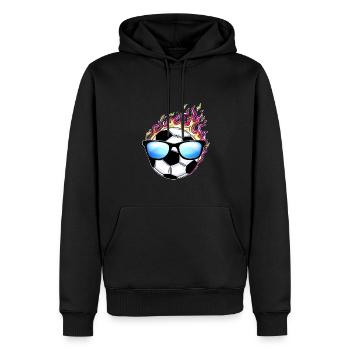 Football avec lunettes de soleil - Sweat à capuche Premium bio Homme - noir - Devant - Nico (187cm)