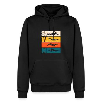 Swim - Men’s Premium Organic Hoodie - black - Front - Nico (187cm)