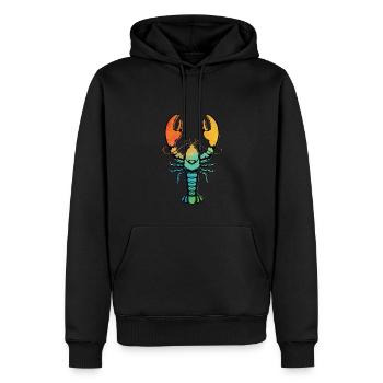 Écrevisse - Sweat à capuche Premium bio Homme - noir - Devant - Nico (187cm)