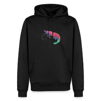 Crevette - Sweat à capuche Premium bio Homme - noir - Devant - Nico (187cm)