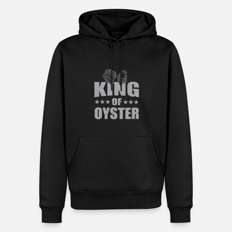 König Der Auster - Männer Premium Bio Hoodie - Schwarz