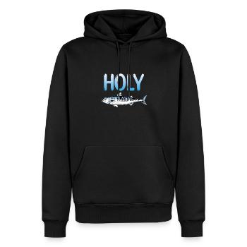 Heilige Makrele - Männer Premium Bio Hoodie - Schwarz - Vorne - Nico (187cm)