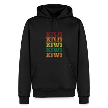 Kiwi - Männer Premium Bio Hoodie - Schwarz - Vorne - Nico (187cm)