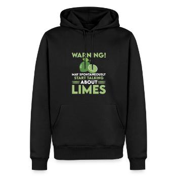 Limette Liebhaber - Männer Premium Bio Hoodie - Schwarz - Vorne - Nico (187cm)