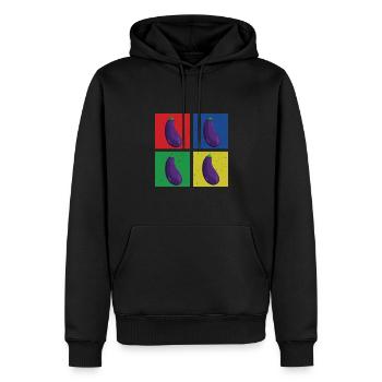 Auberginen - Männer Premium Bio Hoodie - Schwarz - Vorne - Nico (187cm)