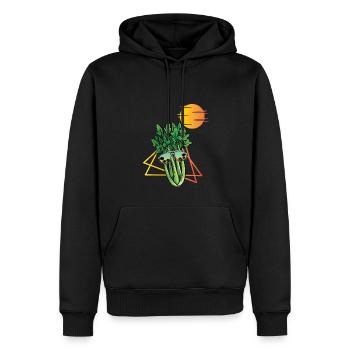 Celery Retro - Men’s Premium Organic Hoodie - black - Front - Nico (187cm)
