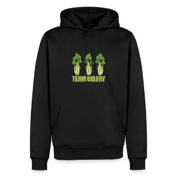 Team Celery - Men’s Premium Organic Hoodie - black - Front - Nico (187cm)