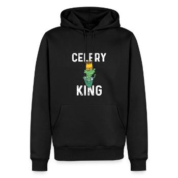 Roi du céleri - Sweat à capuche Premium bio Homme - noir - Devant - Nico (187cm)