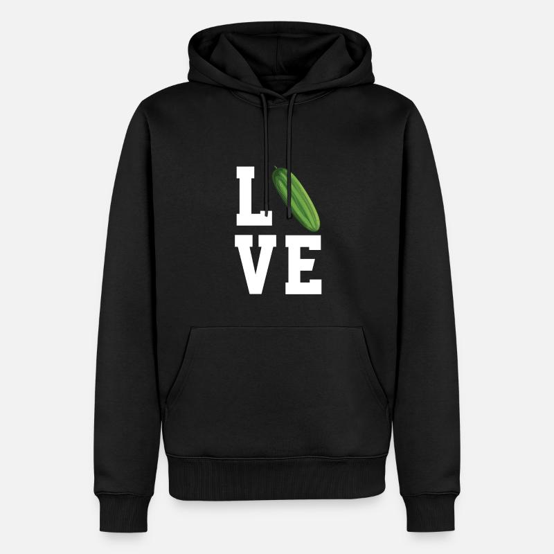 Liebe Gurke - Männer Premium Bio Hoodie - Schwarz
