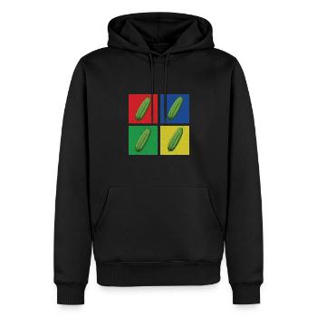 Chemise de concombre - Sweat à capuche Premium bio Homme - noir - Devant - Nico (187cm)