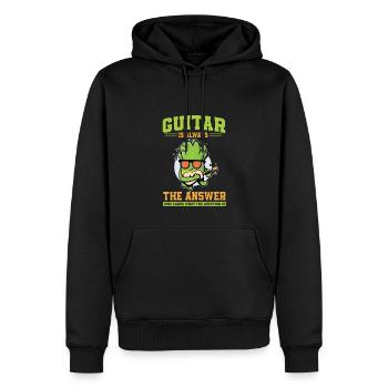 Kopfsalat Gitarre - Männer Premium Bio Hoodie - Schwarz - Vorne - Nico (187cm)