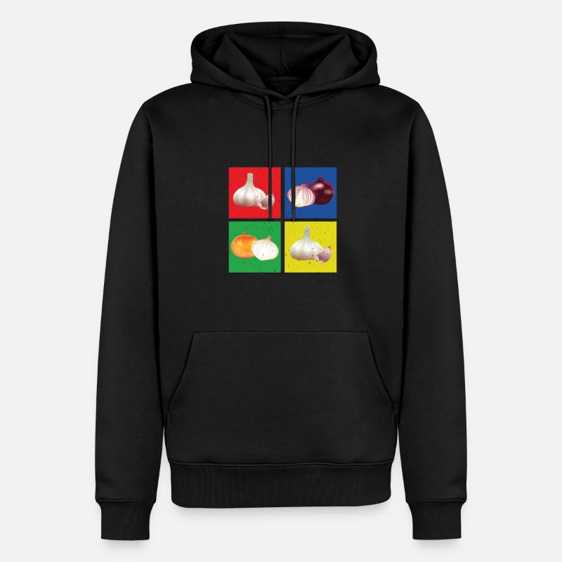 Oignon et ail - Sweat à capuche Premium bio Homme - noir