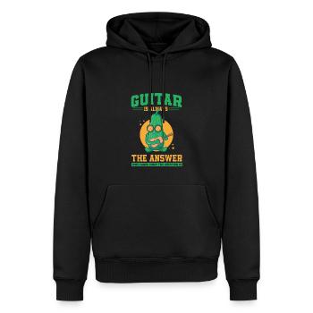 Zucchini Gitarrist - Männer Premium Bio Hoodie - Schwarz - Vorne - Nico (187cm)