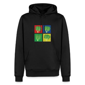 Chemise aux épinards - Sweat à capuche Premium bio Homme - noir - Devant - Nico (187cm)
