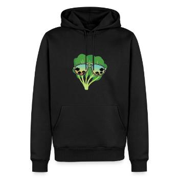 Spinat Sonnenbrille - Männer Premium Bio Hoodie - Schwarz - Vorne - Nico (187cm)