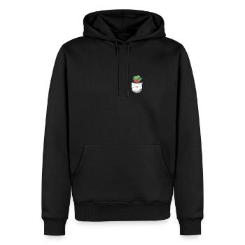Radieschen Hemdtasche - Männer Premium Bio Hoodie - Schwarz - Vorne - Nico (187cm)