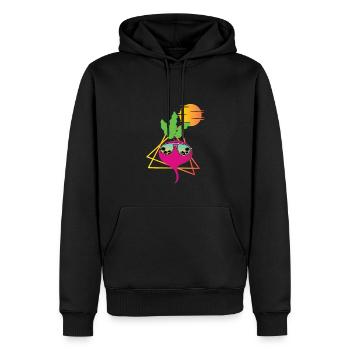 Retro Radieschen - Männer Premium Bio Hoodie - Schwarz - Vorne - Nico (187cm)
