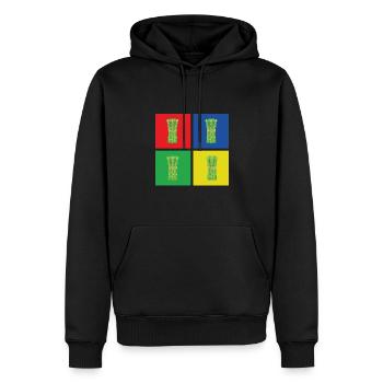 Cadeau d’asperges - Sweat à capuche Premium bio Homme - noir - Devant - Nico (187cm)