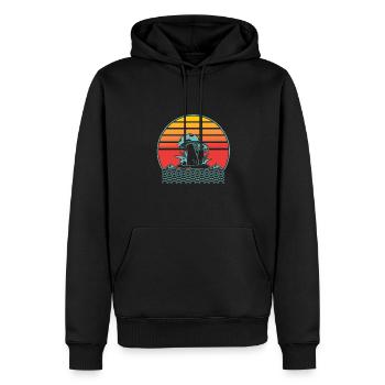 Champignons Rétro - Sweat à capuche Premium bio Homme - noir - Devant - Nico (187cm)