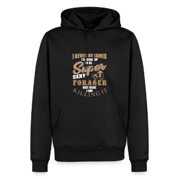 Pilzsammler - Männer Premium Bio Hoodie - Schwarz - Vorne - Nico (187cm)