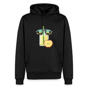Jus de pomme avec lunettes de soleil - Sweat à capuche Premium bio Homme - noir - Devant - Nico (187cm)