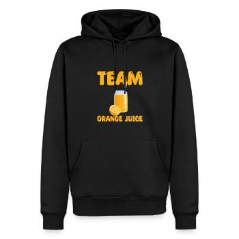 Jus d’orange de l’équipe - Sweat à capuche Premium bio Homme - noir - Devant - Nico (187cm)