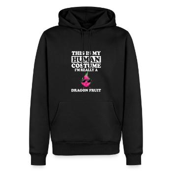Drachenfrucht Spruch - Männer Premium Bio Hoodie - Schwarz - Vorne - Nico (187cm)