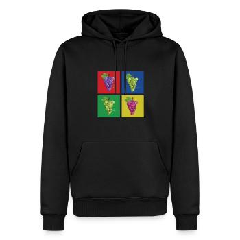 Grappes de raisin - Sweat à capuche Premium bio Homme - noir - Devant - Nico (187cm)