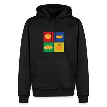 Mandarine Liebhaber - Männer Premium Bio Hoodie - Schwarz - Vorne - Nico (187cm)