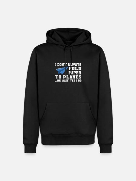 Origami Paper Airplane - Men’s Premium Organic Hoodie - black