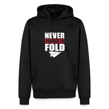 Papierflieger Falten - Männer Premium Bio Hoodie - Schwarz - Vorne - Nico (187cm)