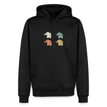Origami Elefanten - Männer Premium Bio Hoodie - Schwarz - Vorne - Nico (187cm)