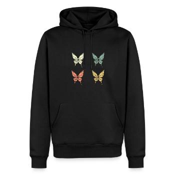 Origami Schmetterlinge - Männer Premium Bio Hoodie - Schwarz - Vorne - Nico (187cm)