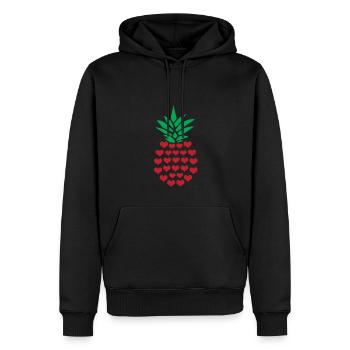 Ananas - Männer Premium Bio Hoodie - Schwarz - Vorne - Nico (187cm)