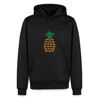 Pineapple Dogs - Men’s Premium Organic Hoodie - black - Front - Nico (187cm)